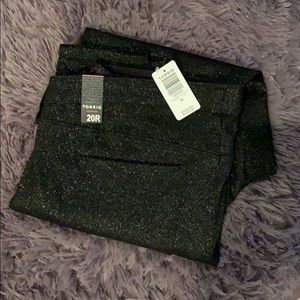 Torrid Sky High Skinny Crop Black Sparkle Jeans